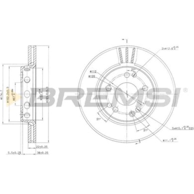 CD6728V.JPG Coppia Dischi Freno Anteriore 92060300 Mercedes-benz 124 Tre Volumi 124 T-model Classe E Classe E T-model Ventilato