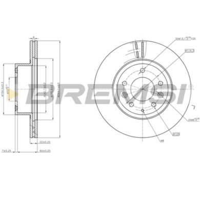 CD6736V.JPG Coppia Dischi Freno Anteriore 92079500 Mazda Rx 7 Iii Ventilato