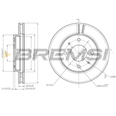 CD6741V.JPG Coppia Dischi Freno Anteriore 92103900 Mitsubishi Space Wagon (n3w N4w) Ventilato