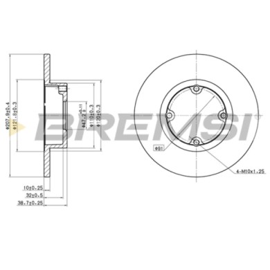 CD6753S.JPG Coppia Dischi Freno Anteriore 92025300 Daihatsu Charade I Pieno