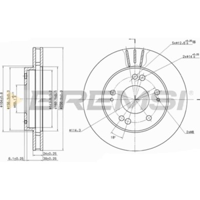 CD6824V.JPG Coppia Dischi Freno Anteriore 92063000 Mitsubishi Eclipse I Eclipse Ii Ventilato