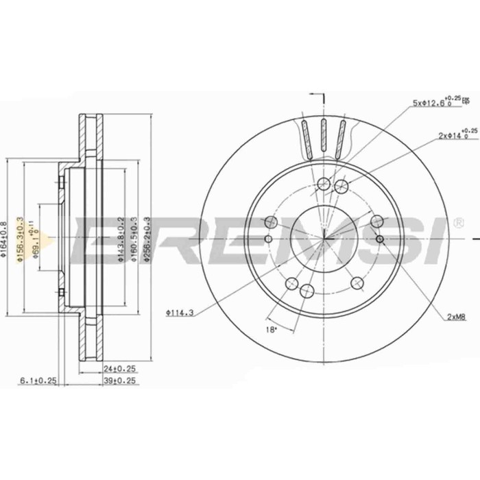 CD6824V.JPG Coppia Dischi Freno Anteriore 92063000 Mitsubishi Eclipse I Eclipse Ii Ventilato