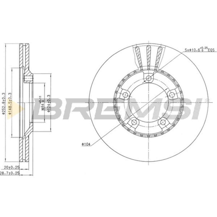 CD6826V.JPG Coppia Dischi Freno Anteriore 92093700 Hyundai H100 Autobus (p)