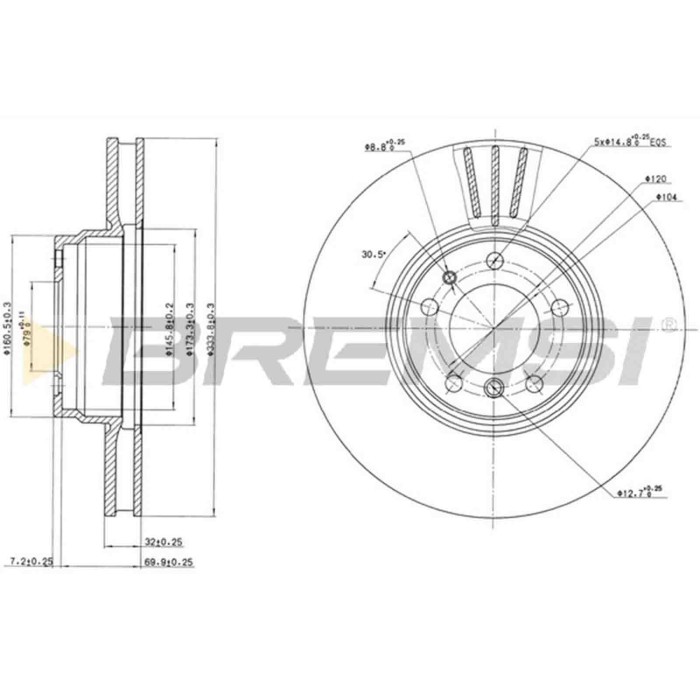 CD6832V.JPG Coppia Dischi Freno Anteriore 92072200 Bmw 7 Z8 Roadster Ventilato