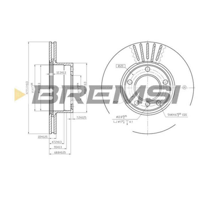 CD6834V.JPG Coppia Dischi Freno Anteriore 92075000 Bmw 5 5 Touring Nero