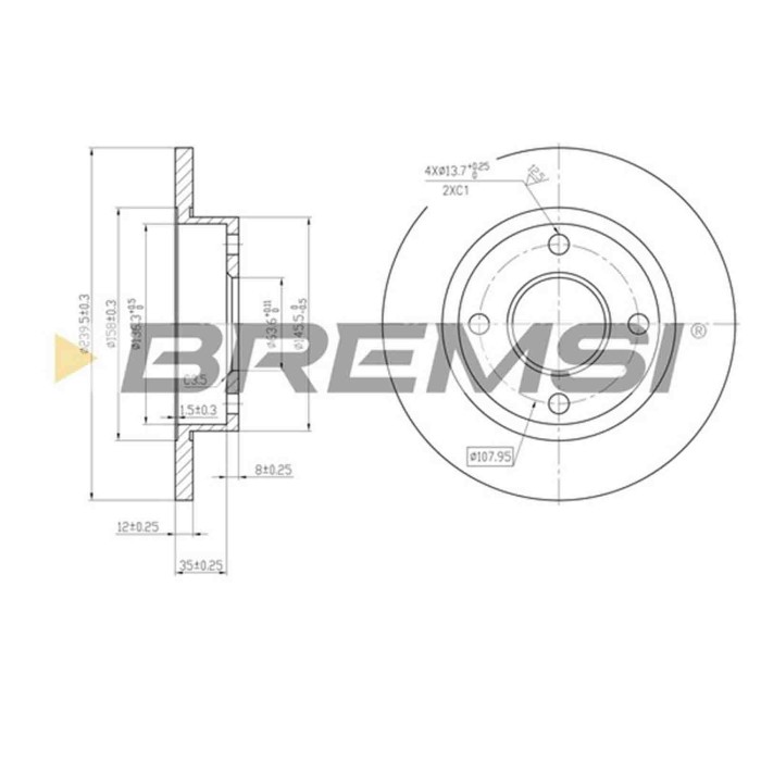CD6845S.JPG Coppia Dischi Freno Anteriore 92075300 Ford Fiesta Iv Fiesta Furgonato Ka Ka Van Mazda 121 Iii Pieno