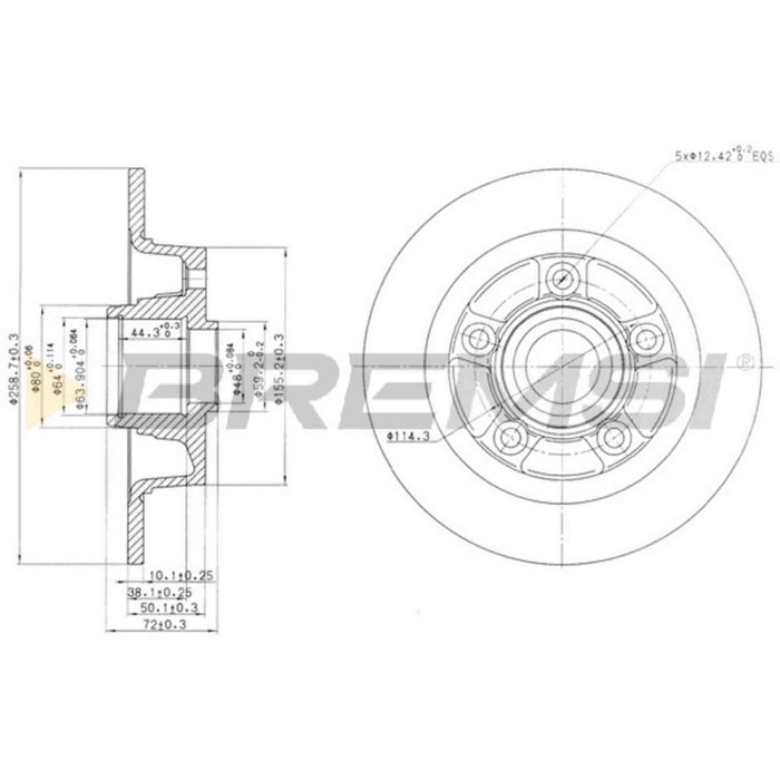 CD6855S.JPG Coppia Dischi Freno Posteriore 92078900 Mazda 626 Iii Station Wagon Pieno