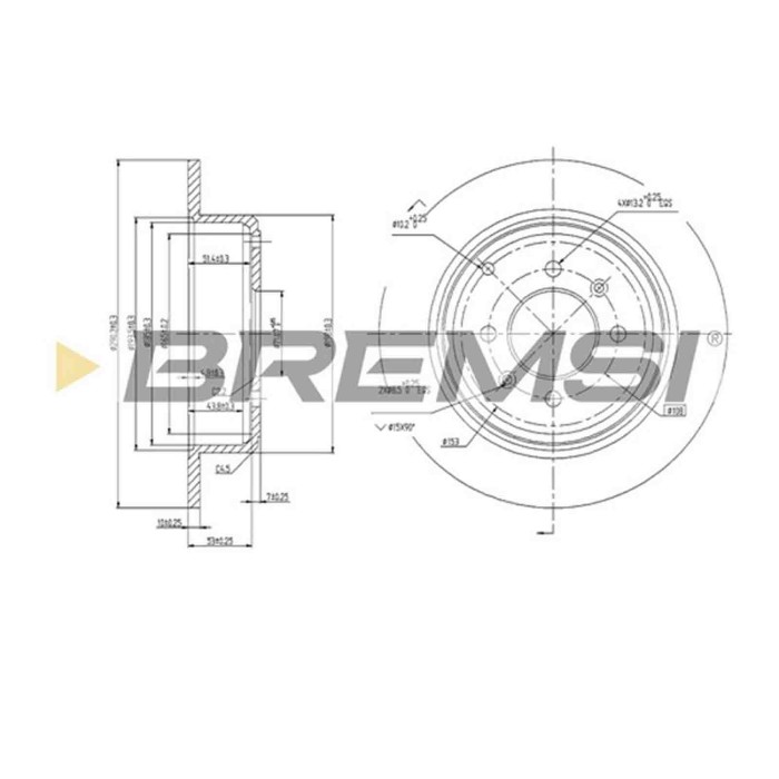 CD6869S.JPG Coppia Dischi Freno Posteriore 92080700 Peugeot 406 406 Break 406 Coupé Pieno