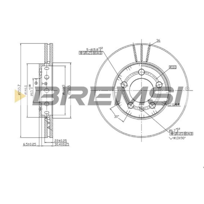 CD6927V.JPG Coppia Dischi Freno Anteriore 92082200 Seat Ibiza Iv (6j5 6p1)