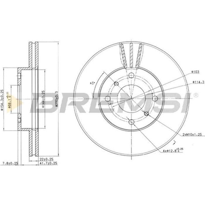 CD6959V.JPG Coppia Dischi Freno Anteriore 92094900 Nissan 200sx (s13)