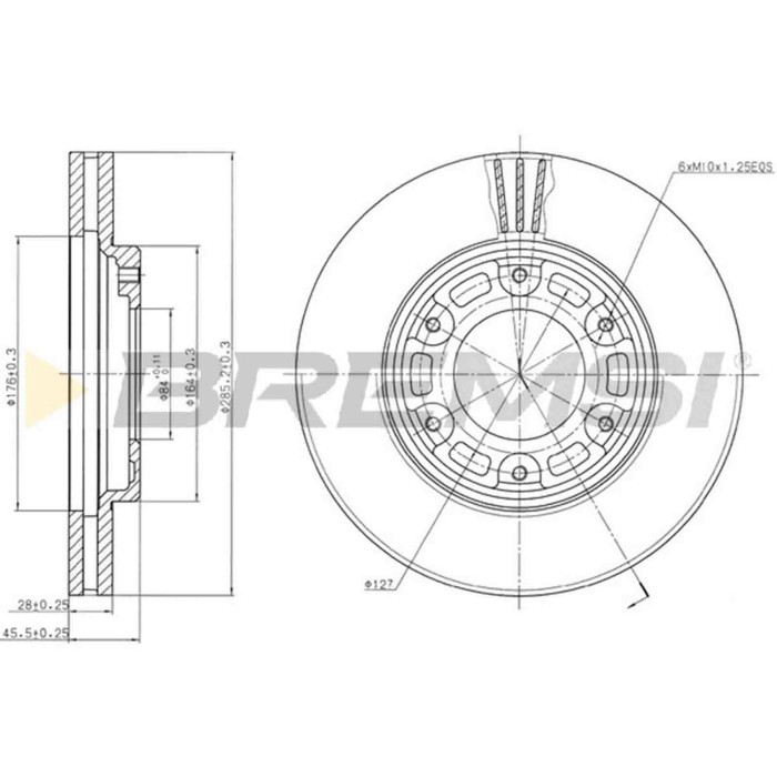 CD6991V.JPG Coppia Dischi Freno Anteriore 92113000 Toyota Hiace Iv Autobus Hiace Iv Furgonato Hiace/commuter V Autobus Hiace V F