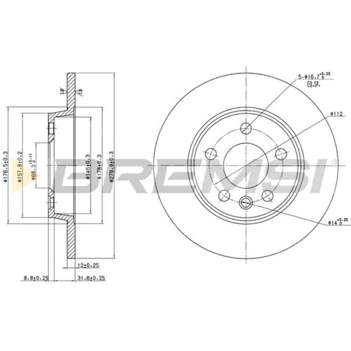 CD7012S.JPG Coppia Dischi Freno Posteriore 92083900 Volkswagen Transporter T4 Autobus (70b 70c 7db 7dk 70j 70k 7dc 7