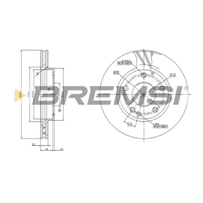 CD7035V.JPG Coppia Dischi Freno Anteriore 92091300 Mercedes-benz Classe A Nero