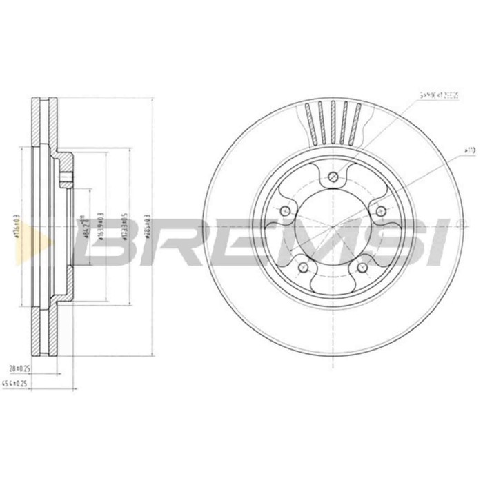 CD7039V.JPG Coppia Dischi Freno Anteriore 92093400 Toyota Hiace Iv Autobus Hiace Iv Furgonato Ventilato
