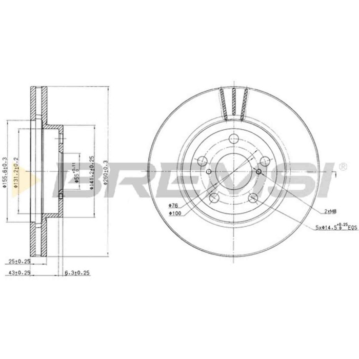 CD7064V.JPG Coppia Dischi Freno Anteriore 92096900 Toyota Celica Coupé Avensis Avensis Liftback Avensis Station Wagon Avensis Tr