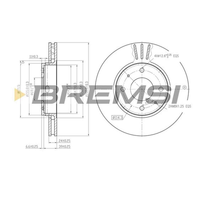 CD7068V.JPG Coppia Dischi Freno Anteriore 92100400 Mitsubishi Carisma Carisma Tre Volumi Volvo S40 I V40 Station Wagon Nero