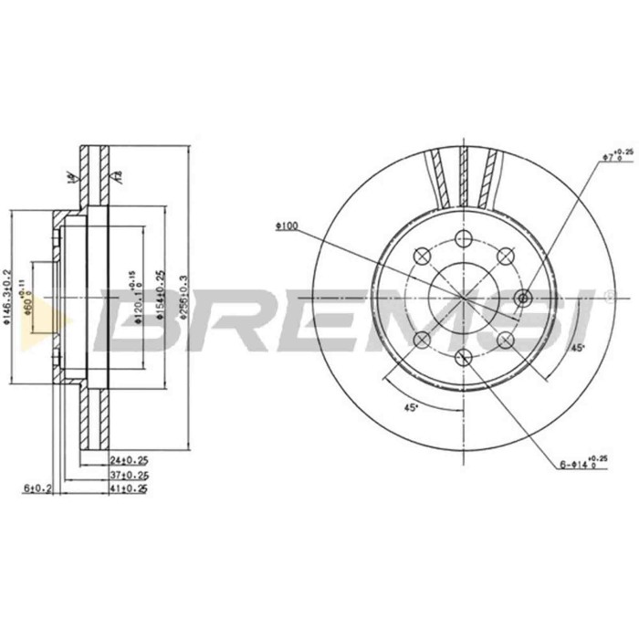 CD7097V.JPG Coppia Dischi Freno Anteriore 92102600 Daewoo Nubira (j100)