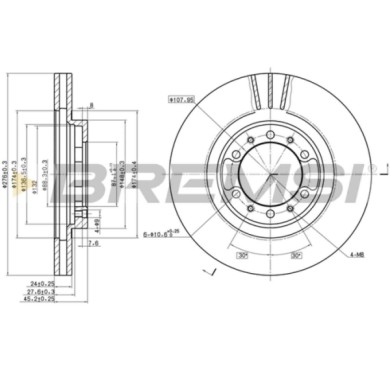 CD7109V.JPG Coppia Dischi Freno Anteriore 92079800 Mitsubishi Pajero Ii Canvas Top (v2w V4w)