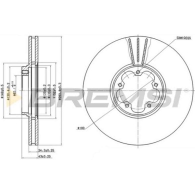 CD7112V.JPG Coppia Dischi Freno Anteriore 92103800 Ford Transit Autobus Transit Furgonato Transit Pianale Piatto/telaio Nero