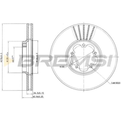 CD7113V.JPG Coppia Dischi Freno Anteriore 92110000 Ford Transit Autobus Transit Furgonato Transit Pianale Piatto/telaio Nero