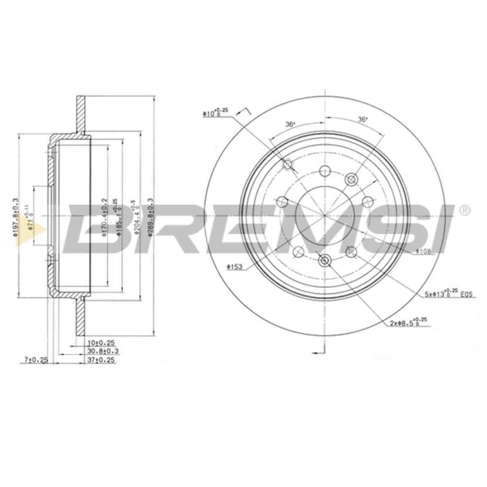 CD7115S.JPG Coppia Dischi Freno Posteriore 92112000 Peugeot 605 607 Nero