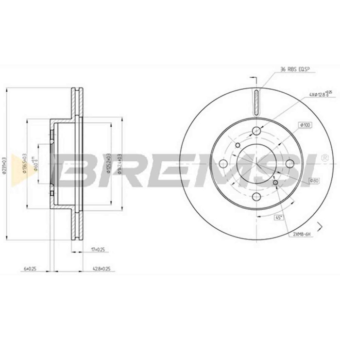 CD7117V.JPG Coppia Dischi Freno Anteriore 92113300 Suzuki Wagon R+ 2 Volumi/coda Spiovente Alto Wagon R 2 Volumi/coda Spiovente 