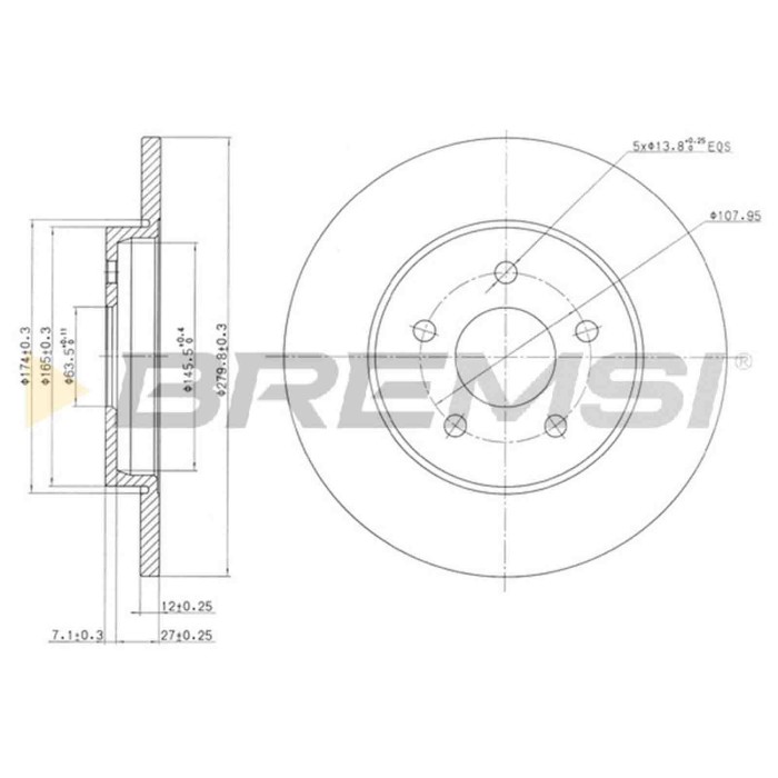 CD7126S.JPG Coppia Dischi Freno Posteriore 92109700 Ford Mondeo Iii Turnier (bwy) Pieno