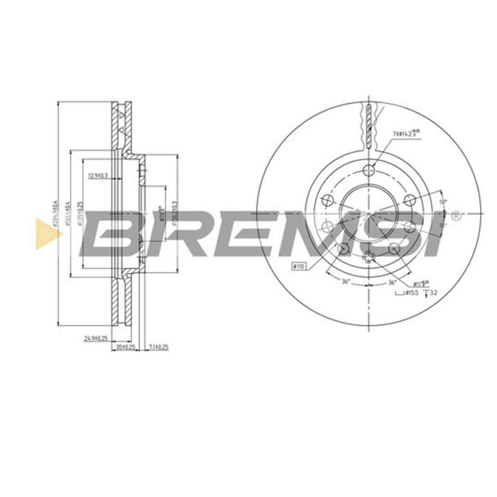 CD7191V.JPG Coppia Dischi Freno Anteriore 92118700 Saab 9-3 (ys3f E79 D79 D75)