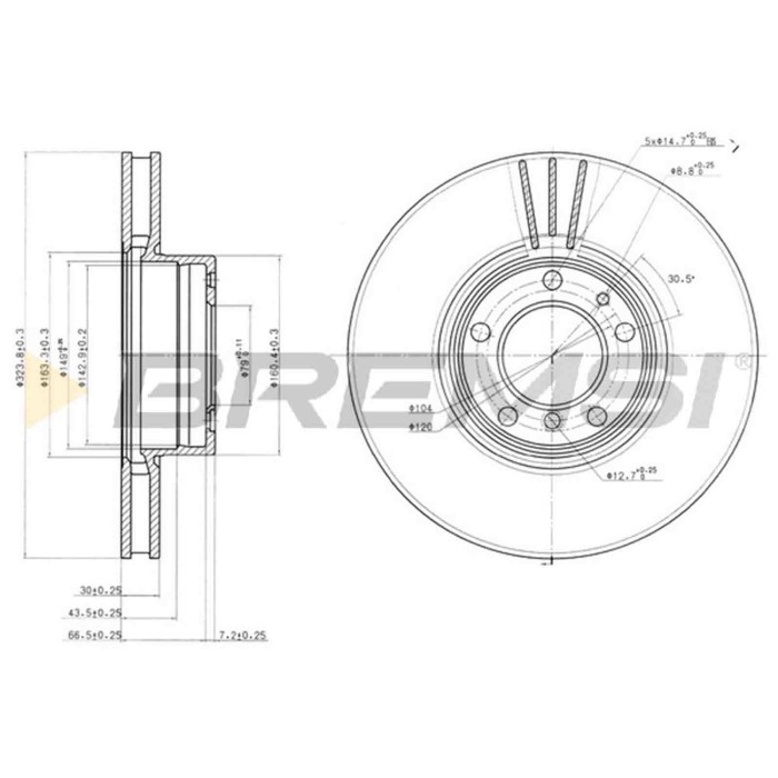 CD7202V.JPG Coppia Dischi Freno Anteriore 92107100 Bmw 5 5 Touring Nero