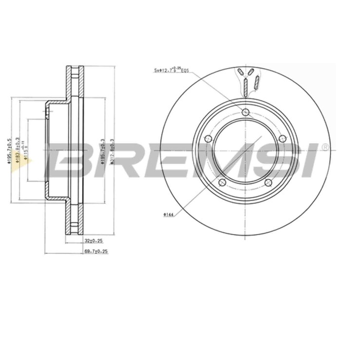 CD7211V.JPG Coppia Dischi Freno Anteriore 92108100 Lexus Lx Toyota Land Cruiser 100 Land Cruiser Nero
