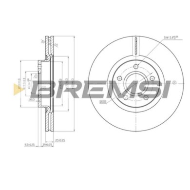 CD7225V.JPG Coppia Dischi Freno Anteriore 92141300 Ford C-max Ii (dxa/cb7 Dxa/ceu)