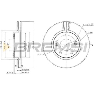 CD7239V.JPG Coppia Dischi Freno Anteriore 92131000 Hyundai Santa Fé I Trajet Highway Van Galloper I Ventilato