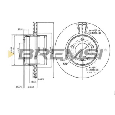 CD7241V.JPG Coppia Dischi Freno Anteriore 92122500 Bmw 5 5 Touring Nero