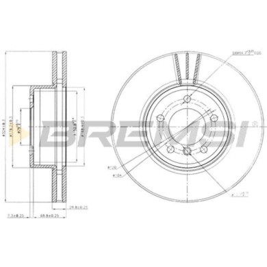 CD7242V.JPG Coppia Dischi Freno Anteriore 92122600 Bmw 5 5 Touring 6 6 Cabriolet Ventilato