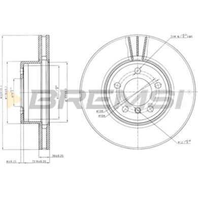 CD7243V.JPG Coppia Dischi Freno Anteriore 92122800 Bmw 7 Nero