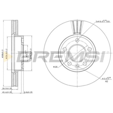 CD7253V.JPG Coppia Dischi Freno Anteriore 92121200 Volkswagen Transporter T5 Autobus (7hb 7hj 7eb 7ej)
