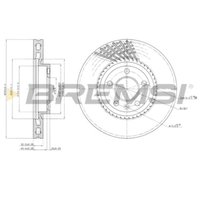 CD7254V.JPG Coppia Dischi Freno Anteriore 92121300 Volkswagen Multivan T5 (7hm 7hn 7hf 7ef 7em 7en) Ventilato