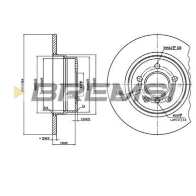 CD7255S.JPG Coppia Dischi Freno Posteriore 92107400 Bmw X5 Nero