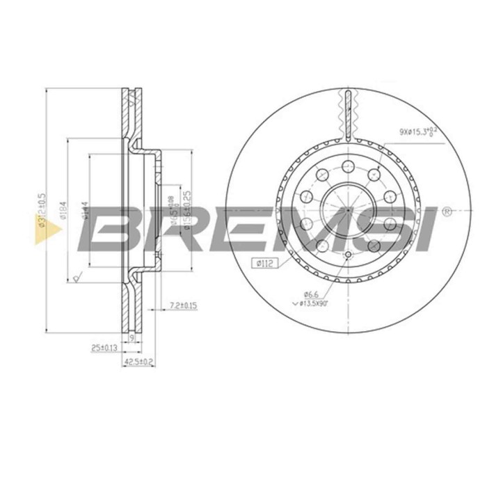 CD7305V.JPG Coppia Dischi Freno Anteriore 92120500 Volkswagen Passat B7 (362)