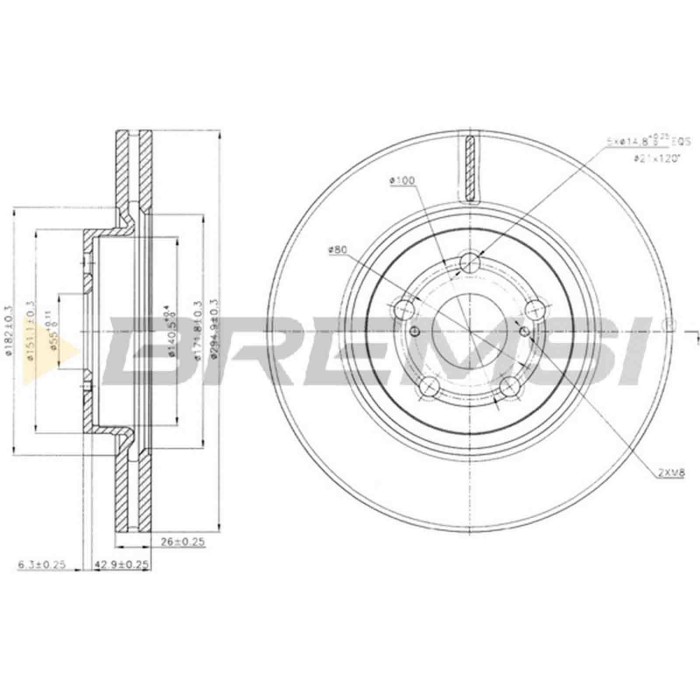 CD7315V.JPG Coppia Dischi Freno Anteriore 92135600 Toyota Avensis Station Wagon Avensis Tre Volumi Avensis Nero