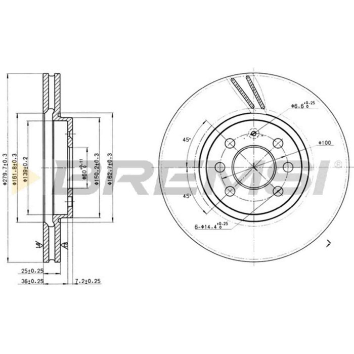 CD7374V.JPG Coppia Dischi Freno Anteriore 92129300 Opel Astra H Gtc (a04)