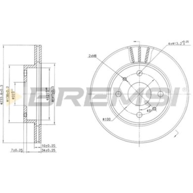 CD7394V.JPG Coppia Dischi Freno Anteriore 92129100 Daihatsu Move (l6) Ventilato