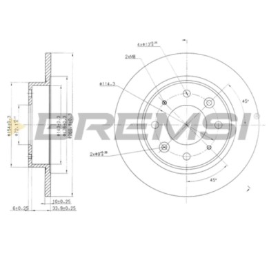 CD7395S.JPG Coppia Dischi Freno Posteriore 92104300 Kia Clarus Clarus Station Wagon Carens I Carens Ii Mpv/space Wagon Pieno