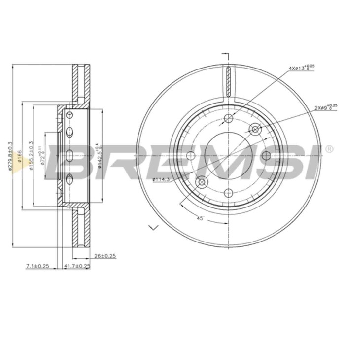 CD7397V.JPG Coppia Dischi Freno Anteriore 92131700 Kia Carens I Carens Ii Mpv/space Wagon Ventilato