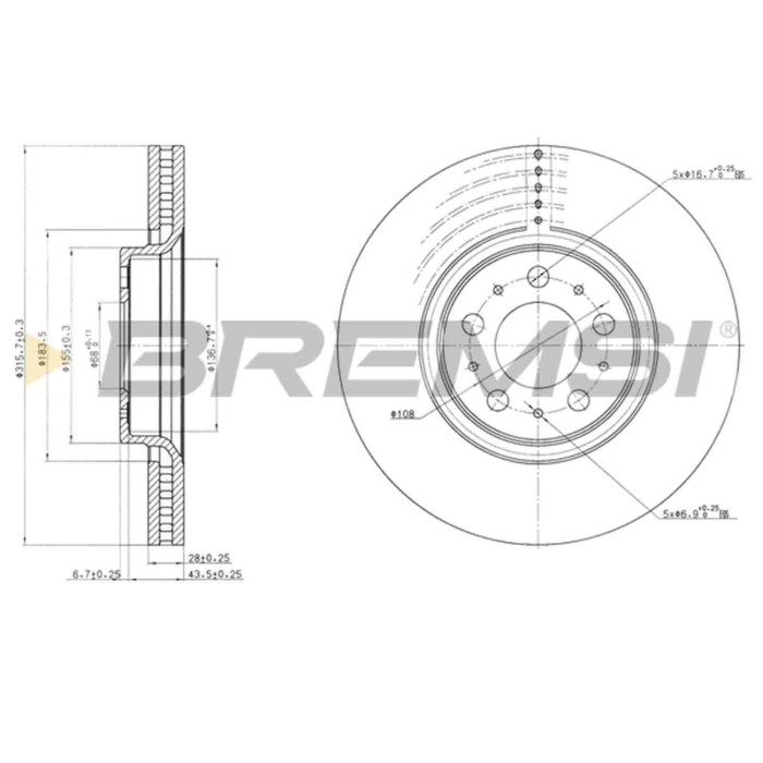 CD7426V.JPG Coppia Dischi Freno Anteriore 92126600 Volvo Xc90 I S60 I V70 Ii Ventilato