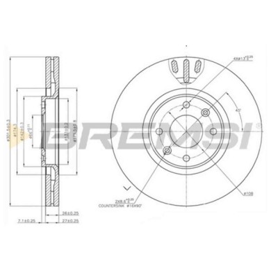CD7442V.JPG Coppia Dischi Freno Anteriore 92133200 Citroen C4 Picasso I Mpv / Space Wagon (ud)