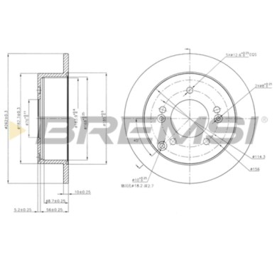 CD7447S.JPG Coppia Dischi Freno Posteriore 92156803 Kia Sportage Magentis Hyundai Xg Tucson Sonata V Xg Tre Volumi Pieno