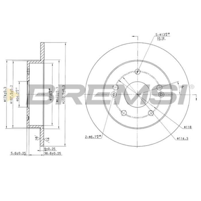 CD7483S.JPG Coppia Dischi Freno Posteriore 92172003 Honda Prelude V Pieno