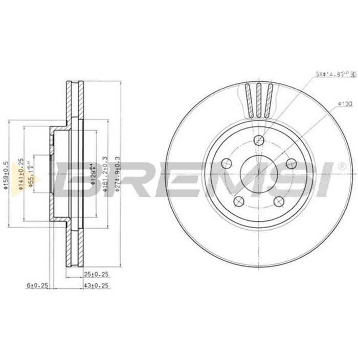 CD7484V.JPG Coppia Dischi Freno Anteriore 92173103 Toyota Celica Ventilato