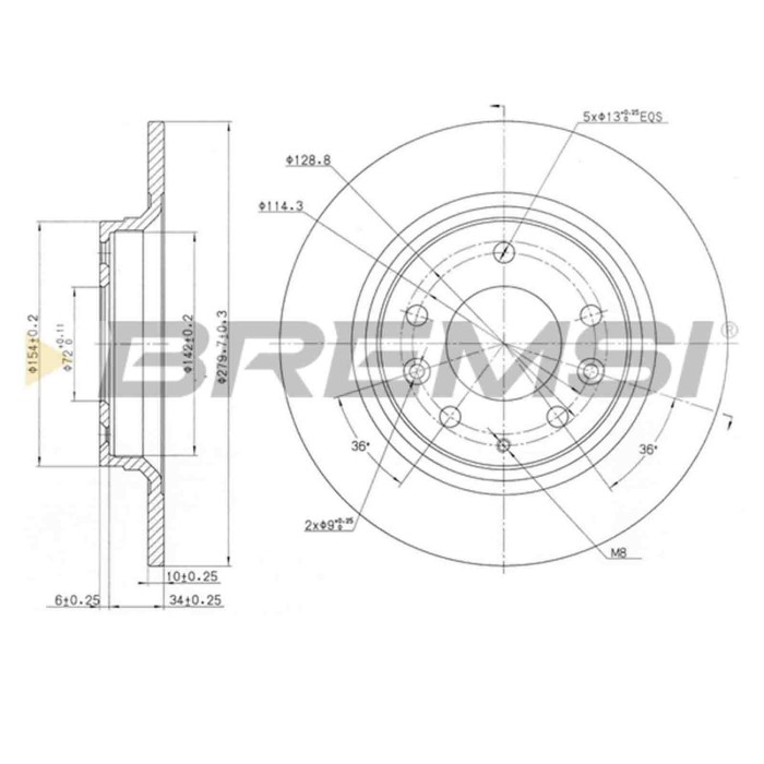 CD7500S.JPG Coppia Dischi Freno Posteriore 92125600 Mazda 6 Hatchback (gh) Pieno